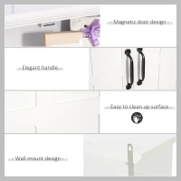 HOMCOM Bathroom Wall Cabinet, Medicine Cabinet, Kitchen Cupboard with 2 Doors and Adjustable Shelf, White(m-6)