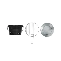 Barbecue a charbon portable - LIVOO - DOC327N - ø27 cm - Grille en acier chromé - Hauteur 24 cm - Pieds pliables - Poignées(m-4)
