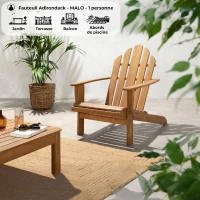 Fauteuil de jardin Adirondack pliable en bois d'Acacia FSC - 72,5 x 89,5 x H.94 cm(m-2)