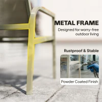 Outsunny Zestaw mebli ogrodowych metalowy, odporny na warunki atmosferyczne, sofa 2-osobowa, 2 fotele, stolik, zielony(m-6)