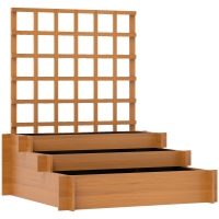 Outsunny Floreira de 3 Níveis com Treliça Hortal Vertical com Tecido não Tecido para Cultivos de Verduras Flores  95x95x110 cm Castanho