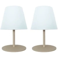 Set de 2 lampes de table sans fil - LUMISKY - TWINS - Cream - H16 cm - LED(m-1)