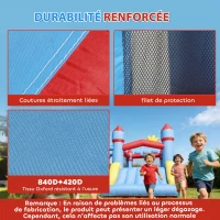 AIYAPLAY Château gonflable 5 en 1 avec souffleur, parc aquatique structure gonflable, toboggans, trampoline, multicolore(m-5)