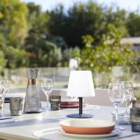 Lampe de table sans fil - LUMISKY - STANDY MINI Dark - H25 cm - Pied en acier noir - LED blanc chaud et blanc(m-6)