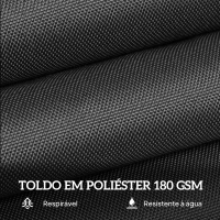 Outsunny Chapéu de Sol Duplo 4,55x2,68x2,38 m Chapéu de Sol de Jardim com Manivela Manual Resistente à Água e com Proteção Solar UV para Terraço Pátio Preto(m-6)