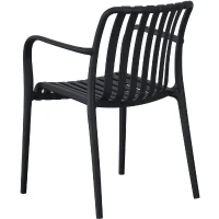 Lot de 4 fauteuils de jardin - SOLARIA - Empilables - Polypropylene renforcé - 55 x 58 x 81 cm - Noir(m-2)