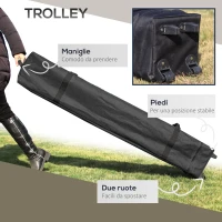 Outsunny Gazebo Pieghevole 4x4 m ad Altezza Regolabile con Zanzariera e Borsa, in Metallo e Tessuto Oxford Crema(m-4)