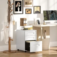 Vinsetto Three-Drawer Steel Filing Cabinet - White(m-2)