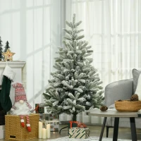 HOMCOM Sapin de Noël Artificiel enneigé Ø 90 x 150H cm 521 Branches épines Imitation Nordmann Grand réalisme(m-10)