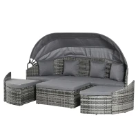 Outsunny rotan zonne-eiland 4-delig 230 cm x 145 cm x 80 cm(m-11)