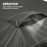 Outsunny Housse Salon de Jardin Extérieure Imperméable 420D Tissu Oxford, avec Évent et Sac de Rangement, 180x120x74cm, Noir(m-6)