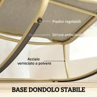 Outsunny Sedia Dondolo Esterno, Seduta 63 cm, Cuscino incluso, Colore Khaki.(m-7)