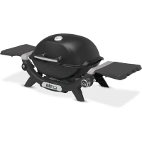 Barbecue a gaz - Weber - Q1200N - 2,94kW - 1 brûleur en acier inoxydable - Deux tablettes d'appoint - Fonte émaillée- Noir(m-2)