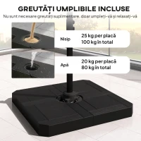 Outsunny Umbrelă de grădină suspendată, 2,4x2,4m, gri(m-4)