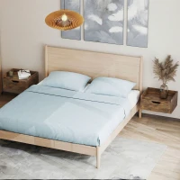 HOMCOM Floating Nightstands Set of 2, Wall Mounted Bedside Table with Drawer for Bedroom, Rustic Brown(m-8)