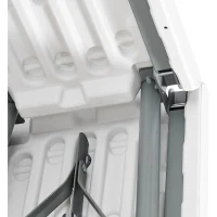 Banc de réception pliable - TERRANOVA - Blanc - Structure en acier et assise en Polyéthylene PEHD - 4 personnes - 180x28xH43 cm(m-6)