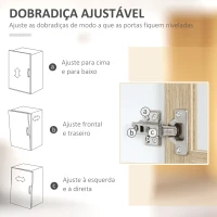 HOMCOM Aparador de Cozinha com 4 Portas de Vidro Bancada Aberta para Micro-Ondas  80x40x180 cm Branco e Madeira(m-8)