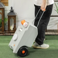 Outsunny Réservoir d'eau sur roues pour camping bidon d'eau 22 L avec bec de vidange rotatif poignée pliable 33 x 26 x 53 cm gris(m-10)