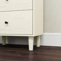 HOMCOM Cómoda com 3 Gavetas Cómoda de Quarto Estreita com Prateleiras Abertas Anti-Tombo Gaveteiro Alto 47x29x95 cm Branco Acinzentado(m-9)