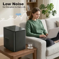 HOMCOM Countertop Ice Maker Machine Self-Cleaning Compact Ice Machine with Ice Scoop and Basket Black(m-7)