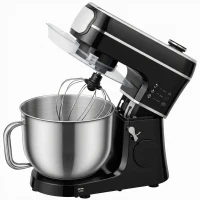 HOMCOM Stand Mixer, 6L 1400W Tilt-Head Food Mixer with 11 Speeds, Pulse & Fermentation Function, LED Display, Black(m-1)