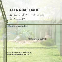 Outsunny Estufa com Janela Porta Estrutura de Aço e Cobertura de Plástico Impermeável Anti-UV 180x100x168 cm Transparente(m-5)