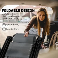 Outsunny Zero Gravity Chair, Folding Sun Lounger Reclining Garden Chair with Arm Pads, Cushion, Cup Holder, Headrest, Light Grey(m-8)