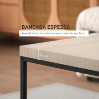 HOMCOM Conjunto de 2 Mesas de Centro Mesas Ninho Modernas Mesas Auxiliares Pés de Aço para Sala Quarto Escritório Carvalho(m-6)