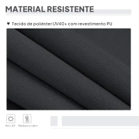 Outsunny Toldo Vertical Exterior 200x305 cm Tela de Privacidade Enrolável Ajustável com Manivela Proteção UV 40+ Cinzento(m-6)