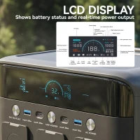 HOMCOM Portable Power Station with LiFePO4 Battery, 1.5H Fast Charge, Camping Power Pack with 600W AC/USB-A & USB-C Output(m-8)