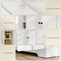 HOMCOM Credenza cucina con cassetto e ripiani regolabili, 3 ante a chiusura ammortizzata e porta-rack, 110x40x80 cm, Bianco(m-4)