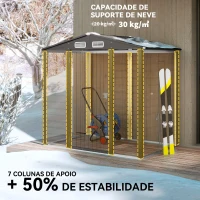 Outsunny Abrigo de Jardim 2,27 m² 190x131x188 cm com 2 Ventilações Porta com Fechadura para Armazenamento de Ferramentas Cinza(m-5)