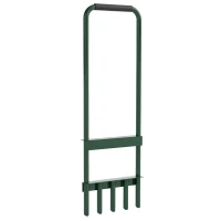 Outsunny Arejador de Relva com com 5 Espigões Arejador de Relva Manual com Cabo Antiderrapante para Jardim e Cuidado do(m-10)