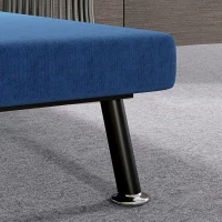 HOMCOM Sofá Cama Individual Dobrável com Encosto Ajustável em 5 Níveis Almofada e Estofado em Linho Sintético 75x70x75 cm Azul(m-9)