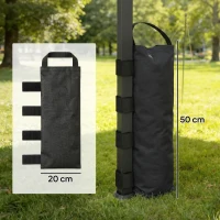 Outsunny Conjunto de 8 Sacos de Peso para Tendas Sacos de Areia em Tecido Oxford 600D Para Pernas de Toldo Sem Areia Preto(m-3)