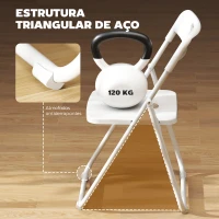HOMCOM Conjunto de 6 Cadeiras Dobráveis com Encosto Curvo Assento Côncavo com Ventilação 48,5x47x75 cm Branco(m-8)
