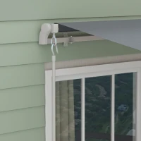 Outsunny Toldo Manual Retrátil 395x245 cm Toldo para Varanda com Manivela Anti-UV Estrutura de Alumínio para Jardim Janelas Cinzento(m-9)