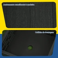 Outsunny Base para Chapéu de Sol  Exterior 3 em 1 Mesa Auxiliar Vaso com Drenagem Recarregável com Areia 80 kg Preto(m-8)