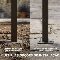 Outsunny Pérgola de Parede de Jardim 4x3 m com Telhado Retrátil Proteção UPF30+ Drenagem Pérgola para Exterior Creme(m-7)