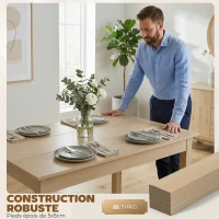 HOMCOM Table de salle à manger design moderne bicolore avec grand plateau 4-6 personnes en bois dim. 119L x 70l x 75H cm(m-6)