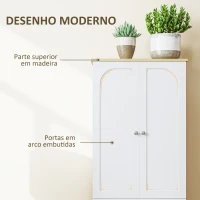 HOMCOM Armário de Cozinha Armário Alto de Cozinha Móvel Auxiliar de Cozinha com 4 Portas e Prateleiras Ajustáveis 60x30x183 cm Branco(m-5)