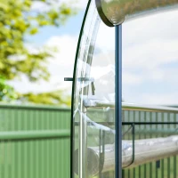 Outsunny Estufa Tipo Túnel 3x1x2 m com 8 Portas Enroláveis e Estrutura de Aço Galvanizado Anti-UV Transparente(m-9)