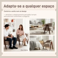 HOMCOM Poltrona de Sala de Estar Estofada em Borreguito Poltrona de Leitura  Moderna com Encosto Curvo 70x64x71 cm Marrom Claro(m-6)