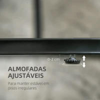 HOMCOM Conjunto de 2 Mesas de Centro Mesas Auxiliares Tampo com Efeito Mármore Estrutura em Aço Preto(m-6)