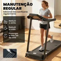 HOMCOM Passadeira para Casa 1-12 KM/H 1,5HP com 12 Programas Rodas Ecrã LED e Suporte para Telemóvel para Casa ou Escritório(m-5)