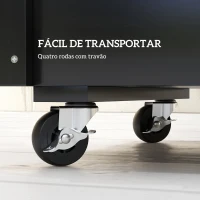 Outsunny Floreira de Madeira para Exterior com Orifícios de Drenagem e Tecido Não Tecido para Flores e Plantas 89x48x47 cm Preto(m-5)