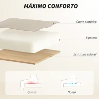 HOMCOM Cadeira de Escritório com Apoio para os Pés Encosto Reclinável e Revestida em Couro Sintético  66x72x113-121 cm Caqui(m-6)