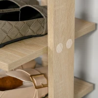 HOMCOM Sapateira Estreita de 7 Níveis Estante para Sapatos para 6 Pares de Sapatos 32x30x104 cm Madeira(m-9)