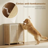 HOMCOM Armário para Sapatos de Bambu com Portas de Ripas Capacidade para 14 Pares Prateleiras Ajustáveis Madeira(m-8)