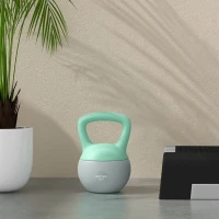 SPORTNOW Kettlebell de 8 kg Pesa Russa Preenchida de Areia Metálica e Alça Antiderrapante para Treino em Casa Ginásio 19x19x28 cm Cinzento(m-7)